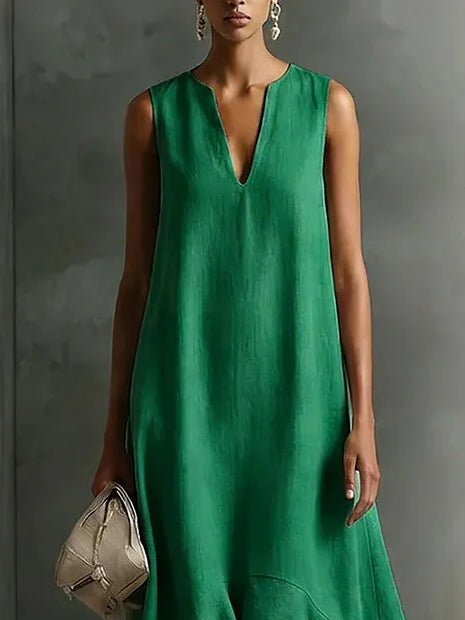 Astra - Vestido largo sin mangas con escote en pico