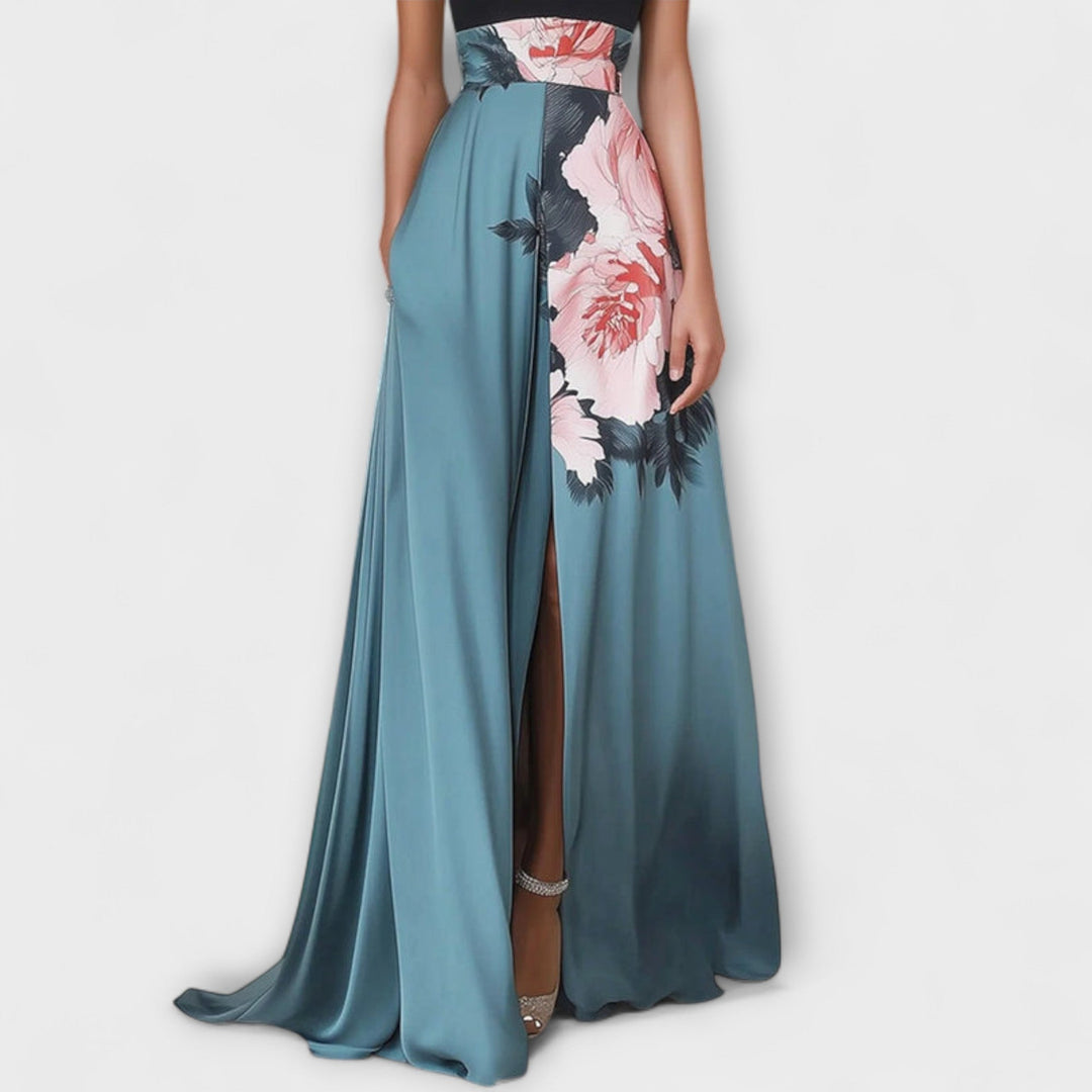 Natalie - Vestido Maxi Floral de Corte A