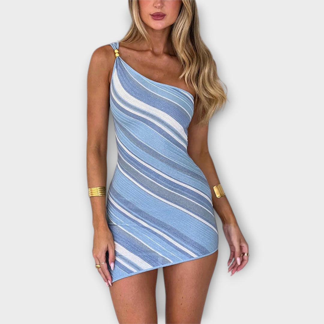 Kira - Vestido mini de un solo hombro a la moda