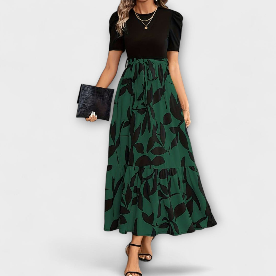 Luna - Vestidos de verano con estampado floral y escote redondo