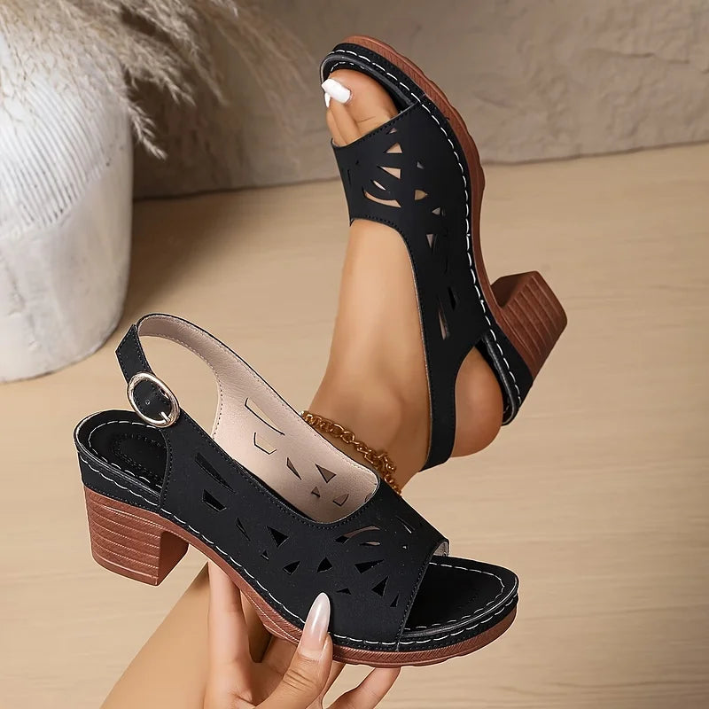 Cristy | Sandalias de tacón cuadrado con tira en el tobillo