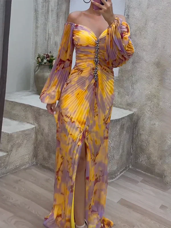 Gisselle - Vestido maxi con escote en forma de V