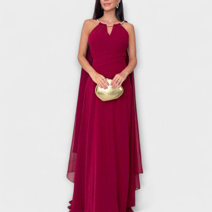 Mabel - Vestidos maxi elegantes con abrigo y apertura alta
