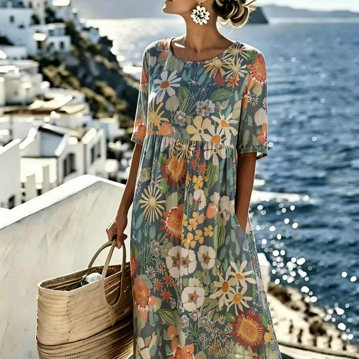 Evie™ - Elegante Vestido Midi Floral para el Verano