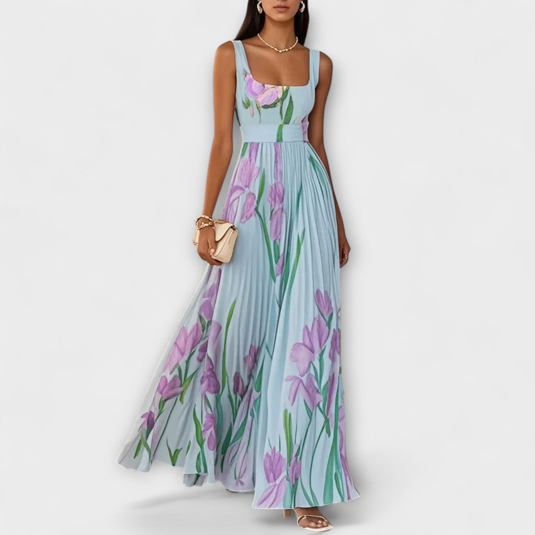 Vestidos maxi de chiffón con estampado floral