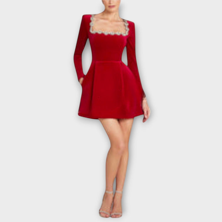 Wren - Vestidos mini de terciopelo con adornos