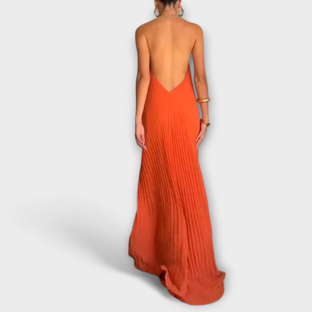 Poppy - vestidos elegantes con escote plisado