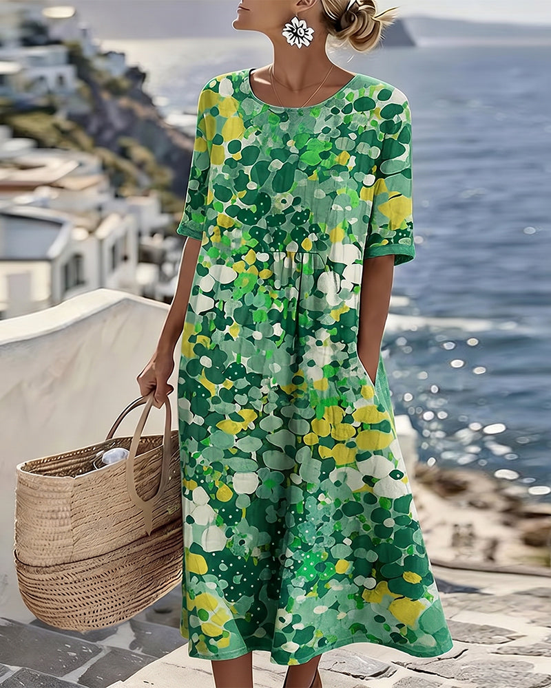 Elena™ - Elegante Vestido Midi Floral para el Verano