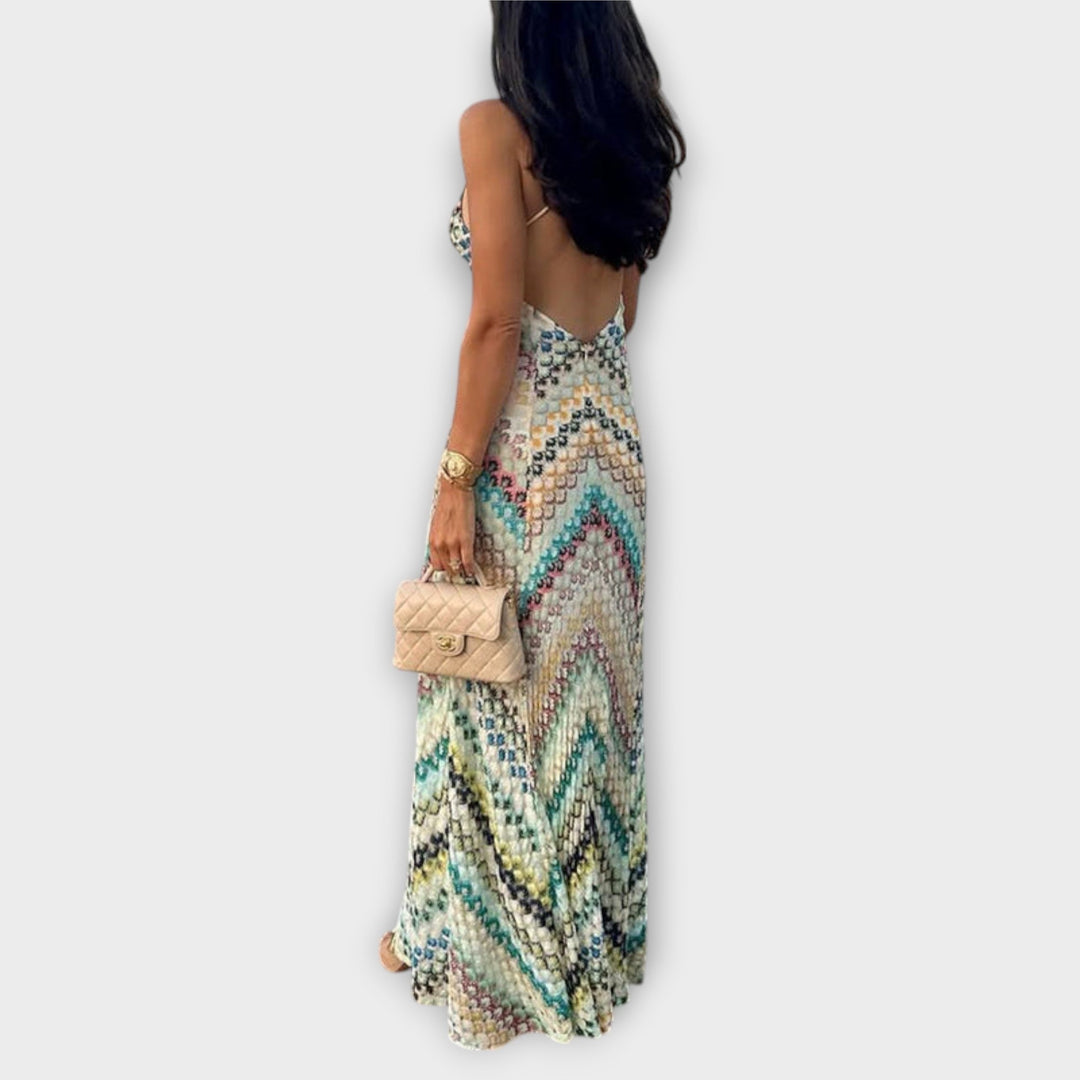 Remi - Vestido maxi con patrón de espiga multicolor de Missoni