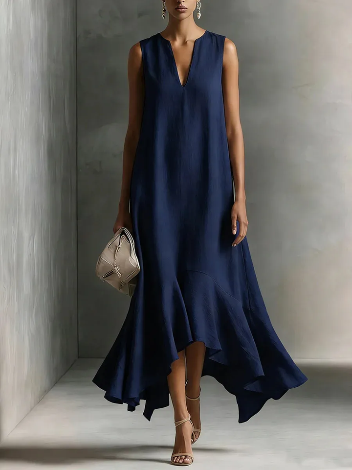 Astra - Vestido largo sin mangas con escote en pico