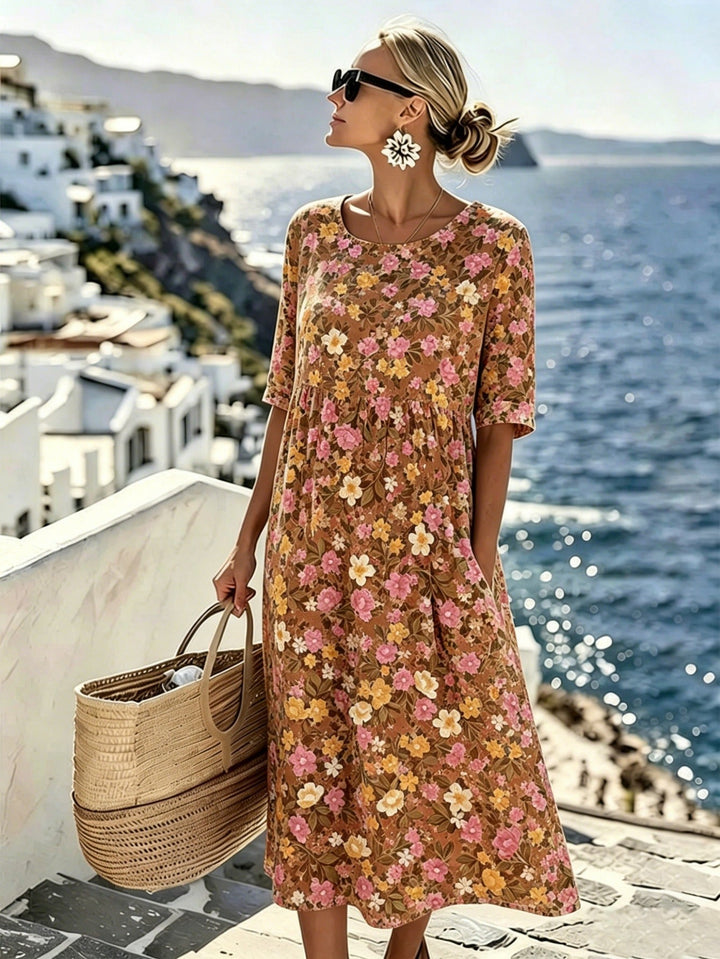 Savannah™ | Vestido Midi con Estampado de Flores Silvestres