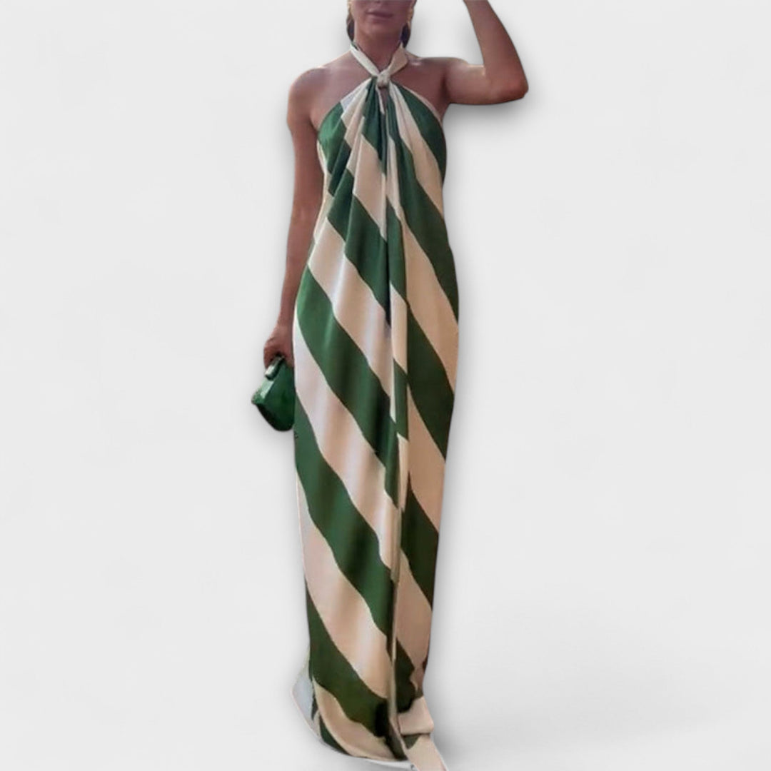 Marlowe - Vestido maxi con rayas y espalda al descubierto
