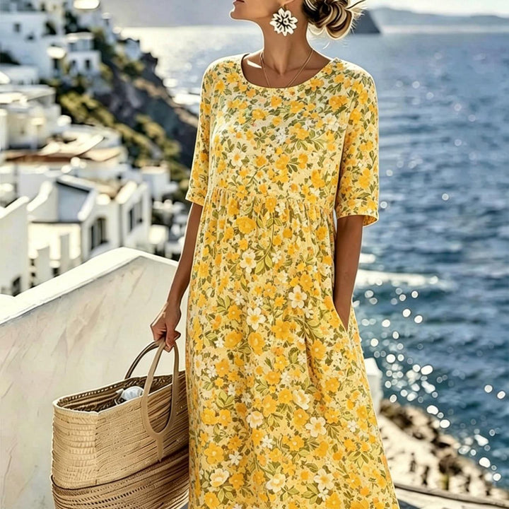 Marigold™ | Vestido midi con estampado de flores silvestres
