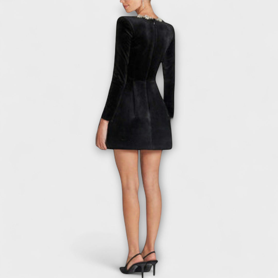 Wren - Vestidos mini de terciopelo con adornos