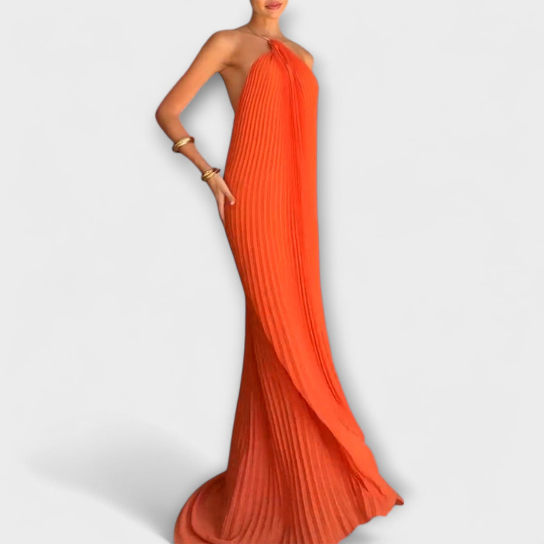 Poppy - vestidos elegantes con escote plisado