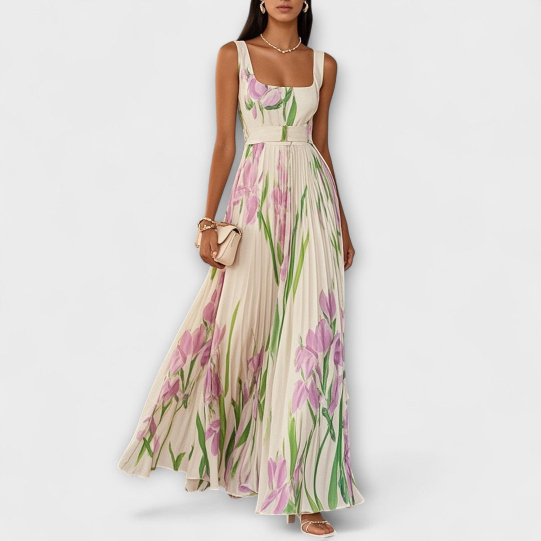 Vestidos maxi de chiffón con estampado floral