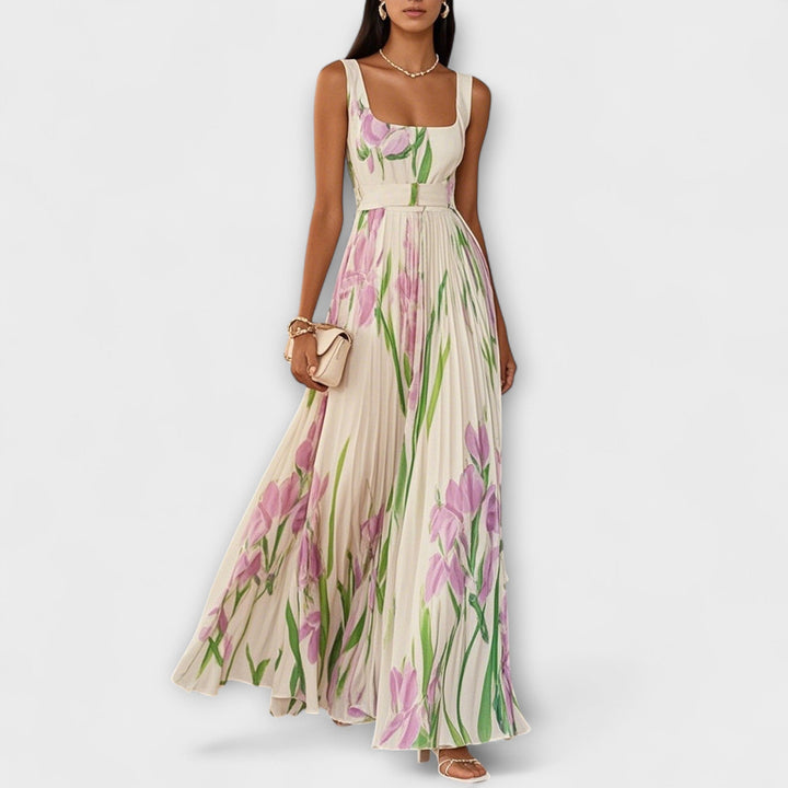 Vestidos maxi de chiffón con estampado floral