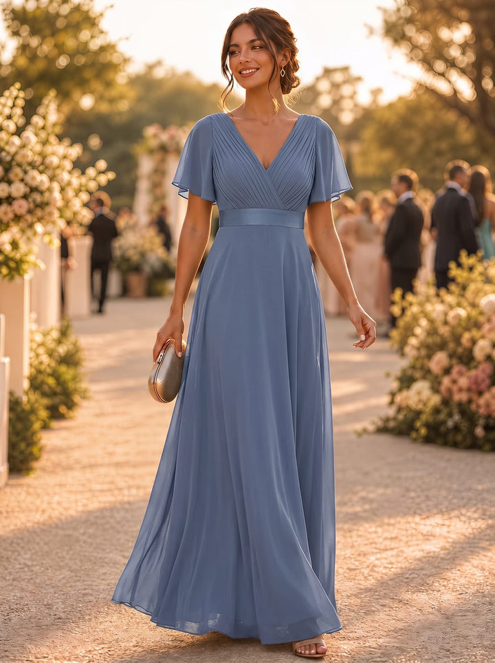 Vestido Maxi de Dama de Honor Monica con Cintura Imperio