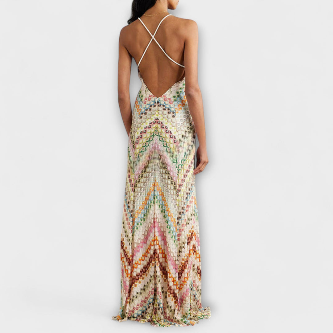 Remi - Vestido maxi con patrón de espiga multicolor de Missoni
