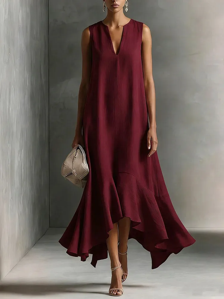 Astra - Vestido largo sin mangas con escote en pico