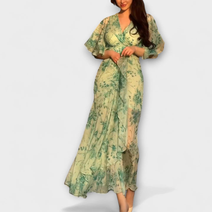 Lana - Vestidos florales con escote en V