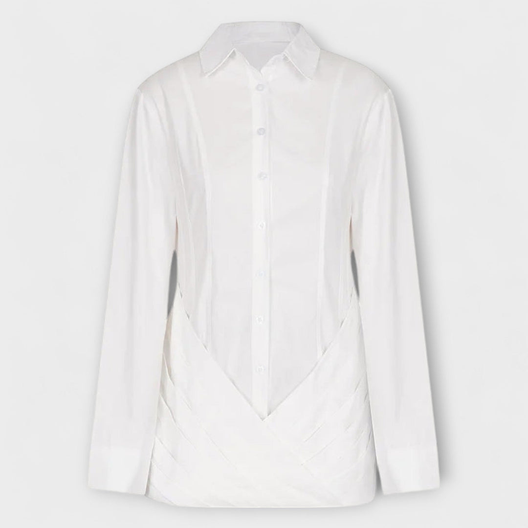 Indie - Vestidos plisados blancos con mangas largas