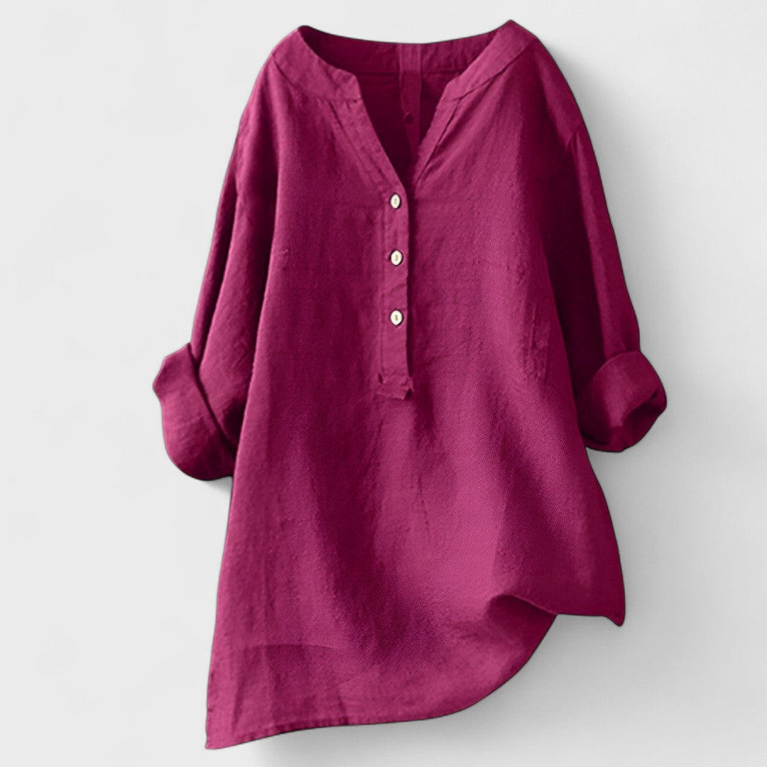 Freja - Camisa cómoda con botones