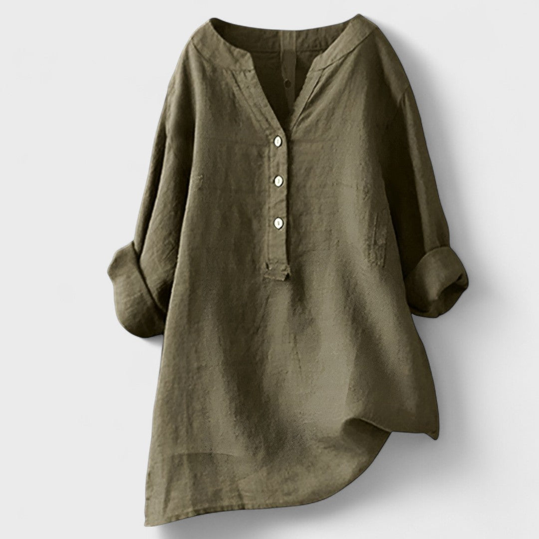 Freja - Camisa cómoda con botones