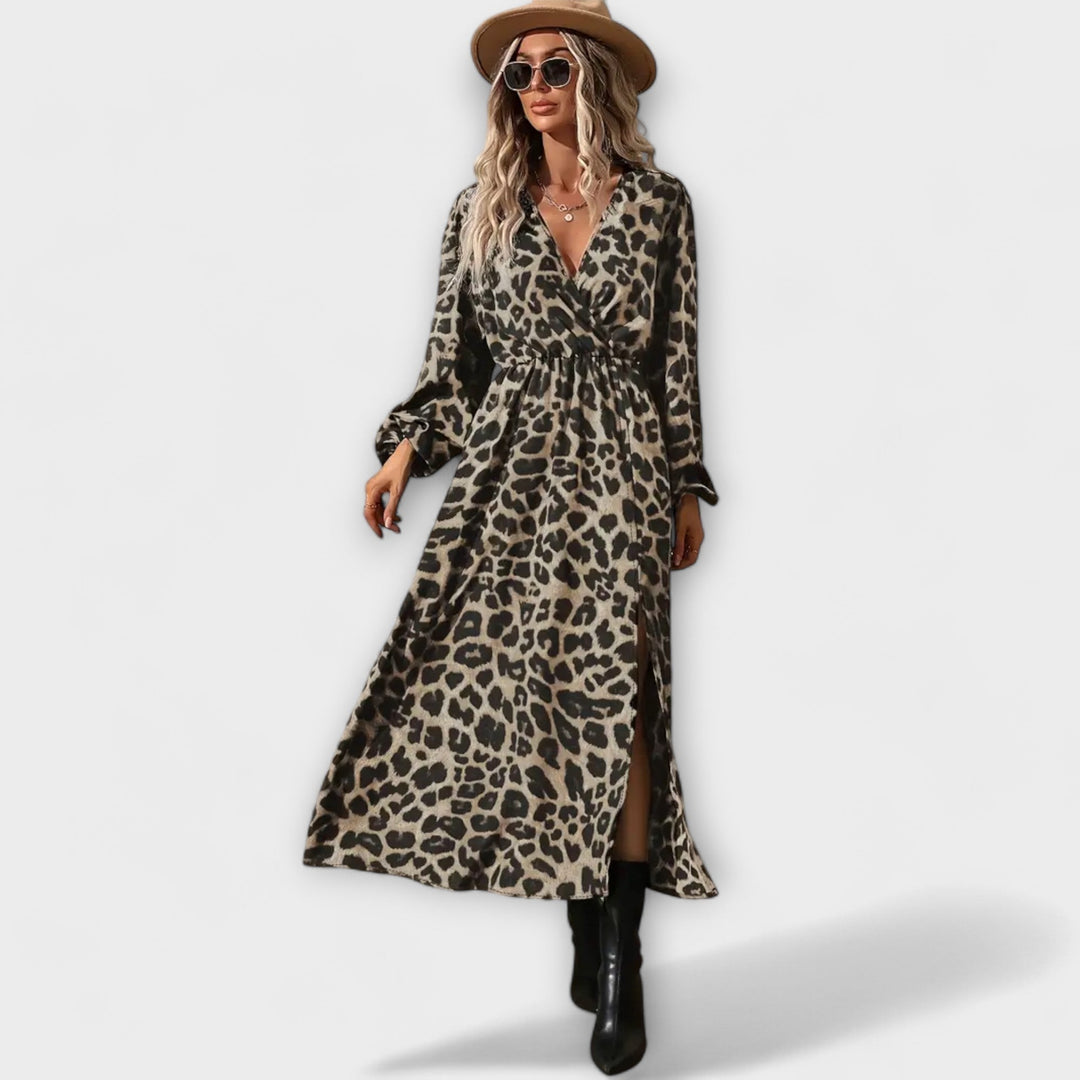Natalie - Vestidos elegantes con estampado de leopardo