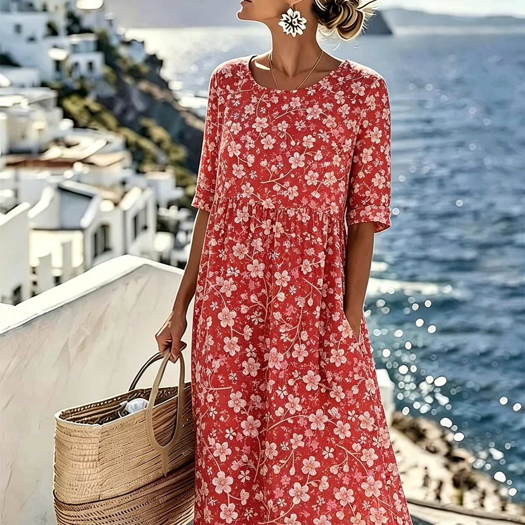 Scarlett™ | Vestido Midi Floral Brisa