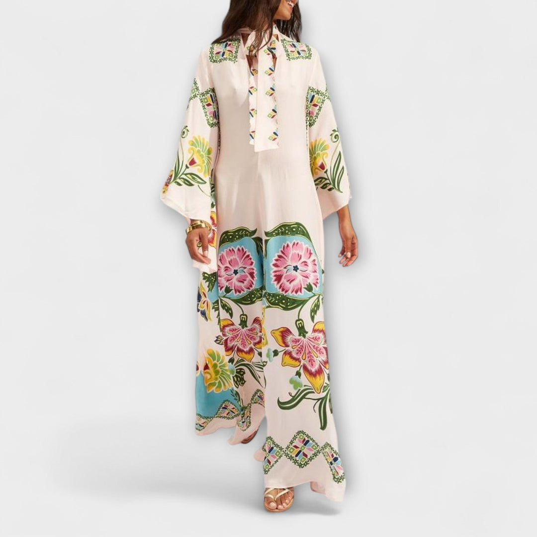 Lisa - vestidos maxi elegantes con estampado floral y diseño holgado
