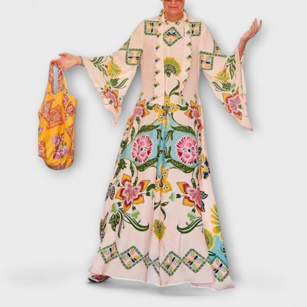 Lisa - vestidos maxi elegantes con estampado floral y diseño holgado