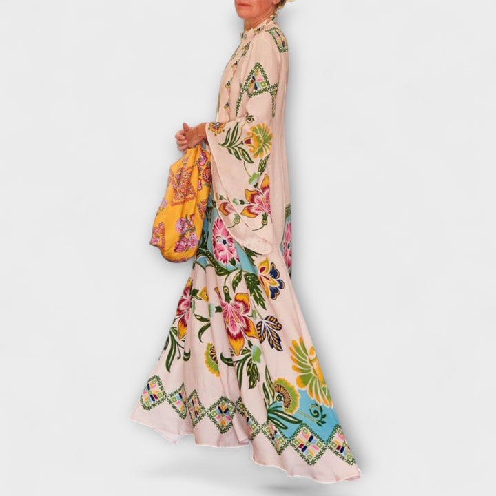 Lisa - vestidos maxi elegantes con estampado floral y diseño holgado