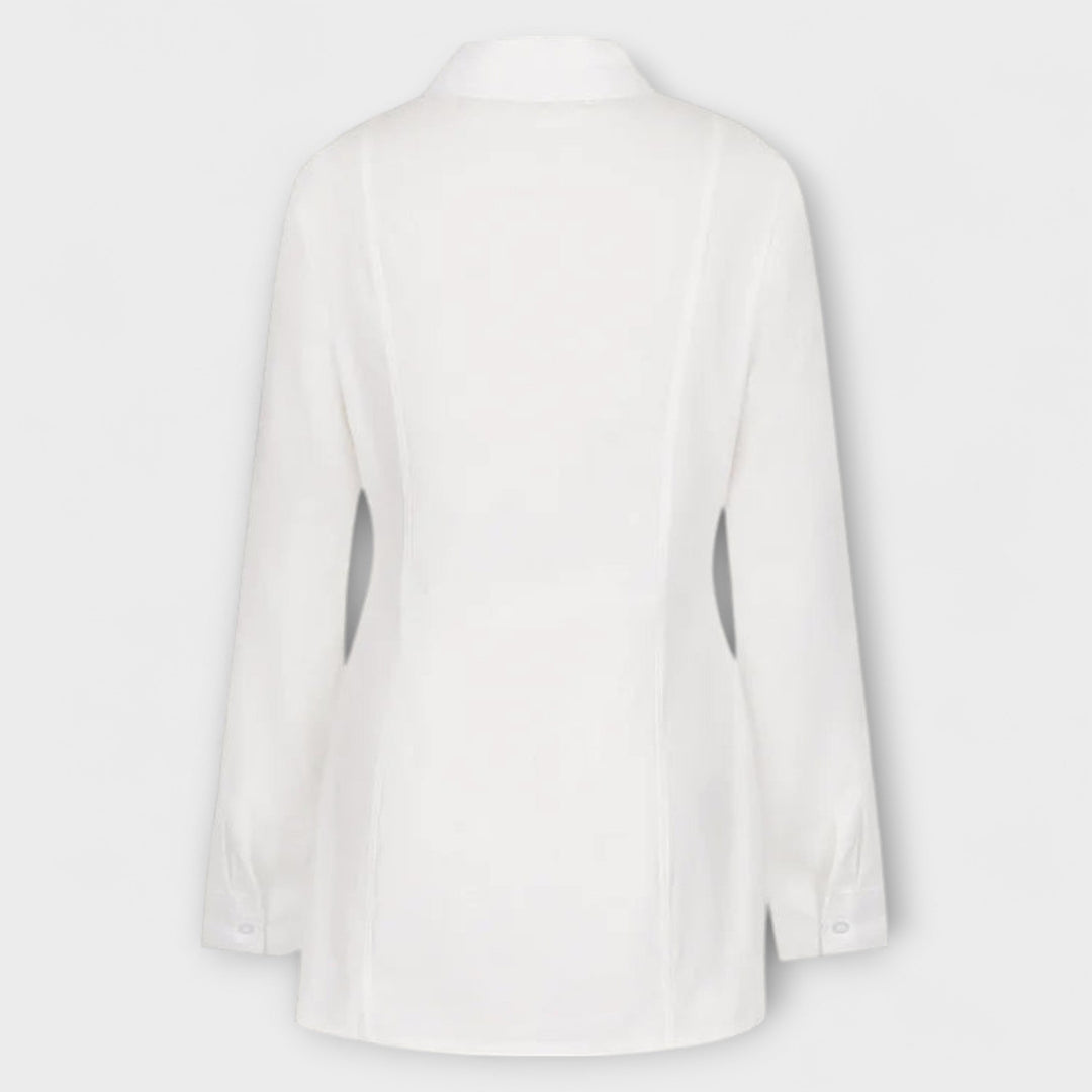 Indie - Vestidos plisados blancos con mangas largas
