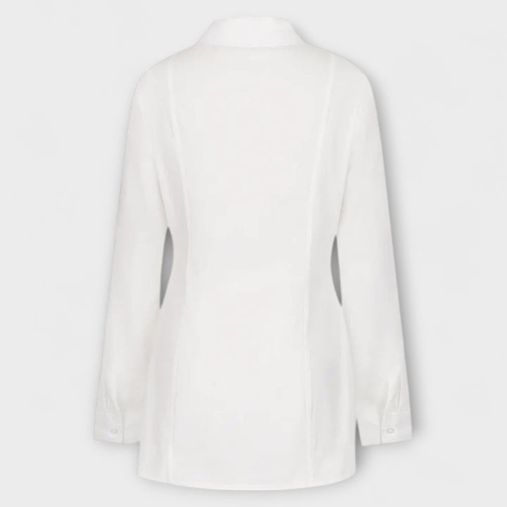 Indie - Vestidos plisados blancos con mangas largas