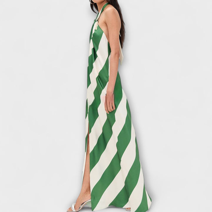 Marlowe - Vestido maxi con rayas y espalda al descubierto