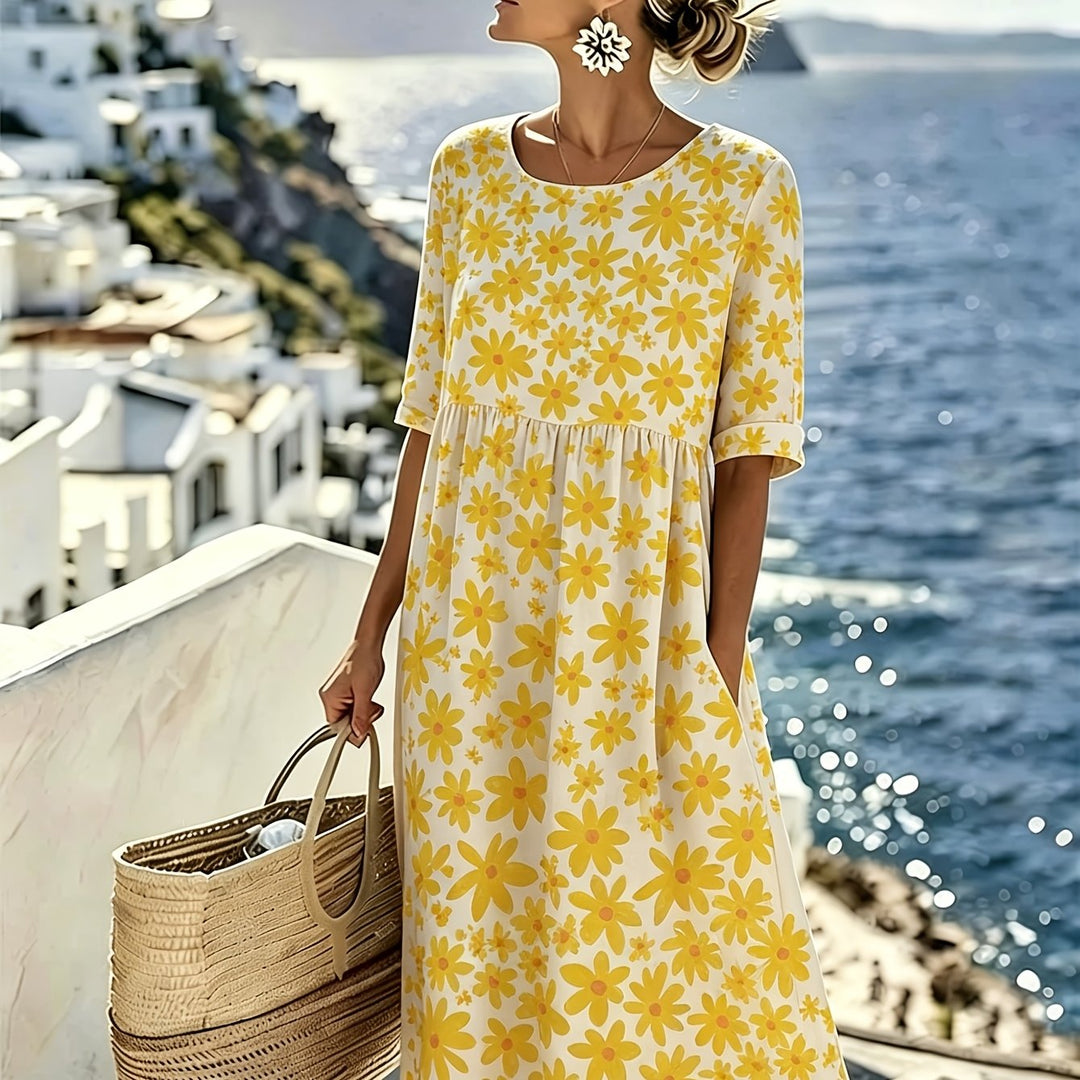 Evelyn™ | Vestido Midi en Sunshine Bloom
