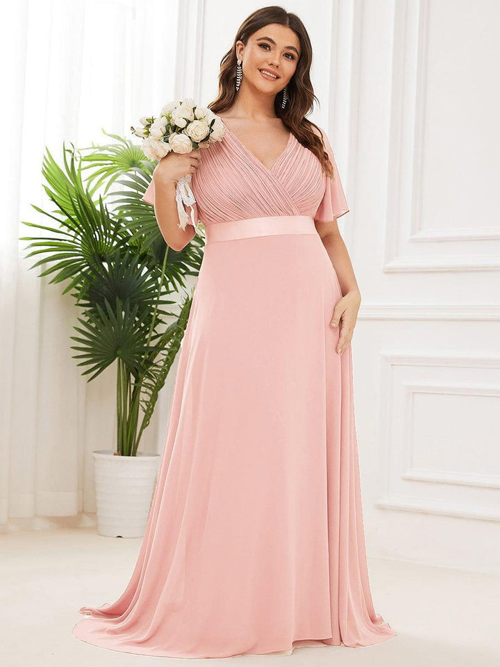 Vestido Maxi de Dama de Honor con Cintura Imperio