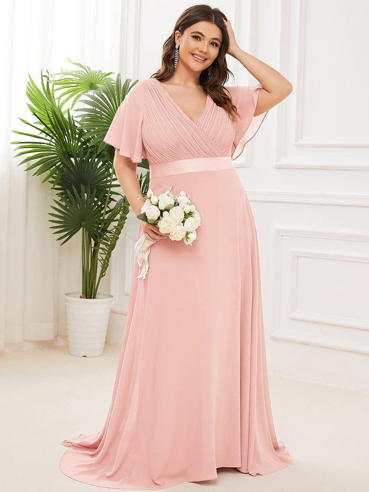 Vestido Maxi de Dama de Honor con Cintura Imperio