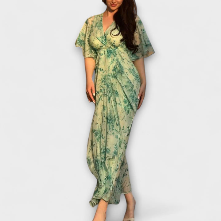 Lana - Vestidos florales con escote en V