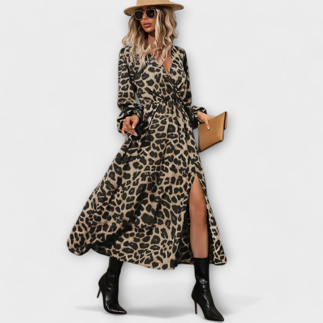 Natalie - Vestidos elegantes con estampado de leopardo