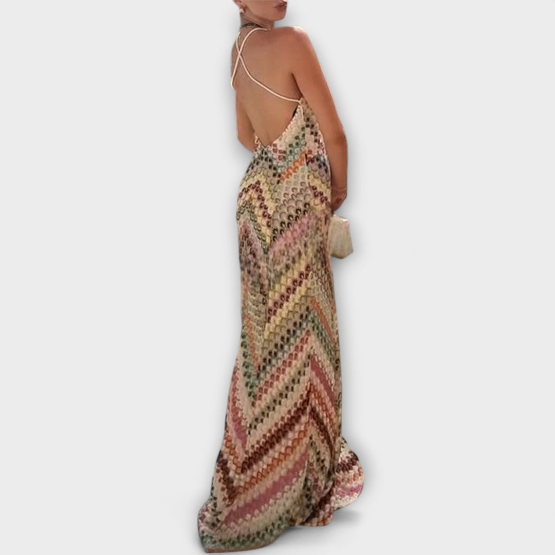 Remi - Vestido maxi con patrón de espiga multicolor de Missoni