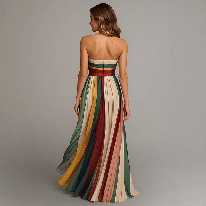 Vestido Largo Sin Mangas en Colores Vibrantes