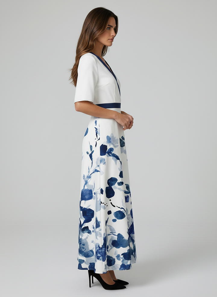 Pilar | Elegante Vestido Maxi con Escote en V Pronunciado