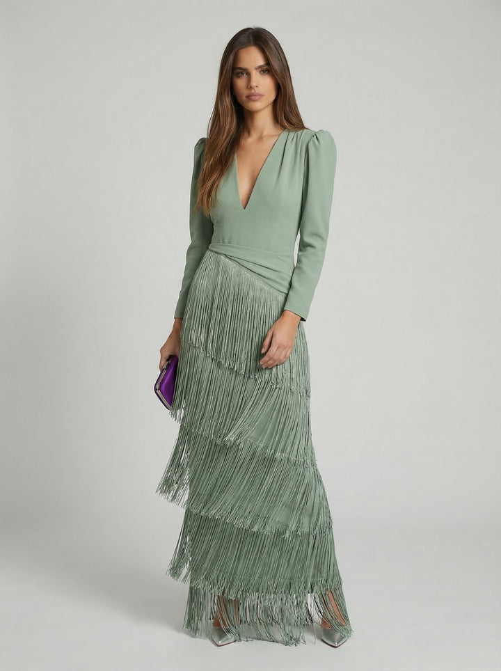 Salvia | Vestido con Borlas