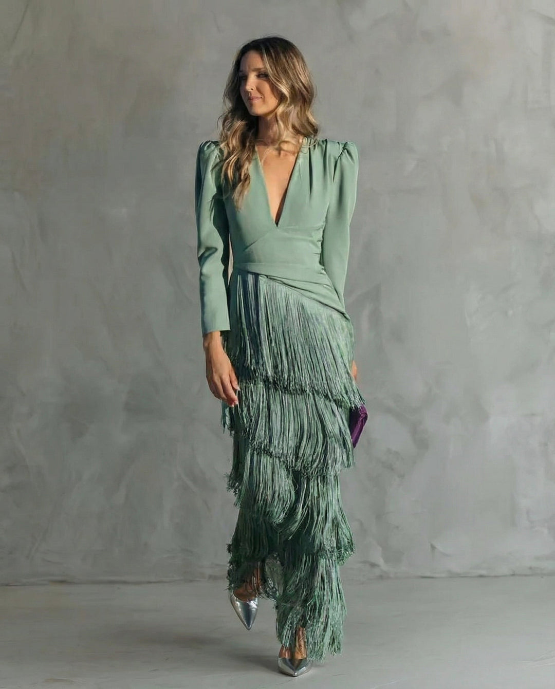 Clara | Vestido Chic con Mangas de Flecos