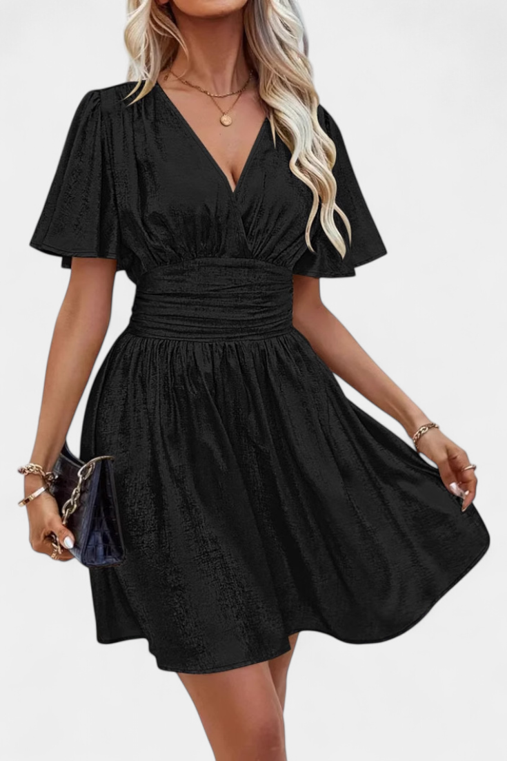 Vestido Adalee para Damas con Escote en V y Cintura Cruzada