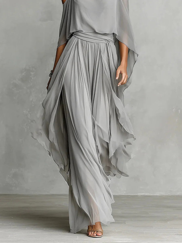 Freya | Conjunto de Dos Piezas de Chiffon Off-Shoulder