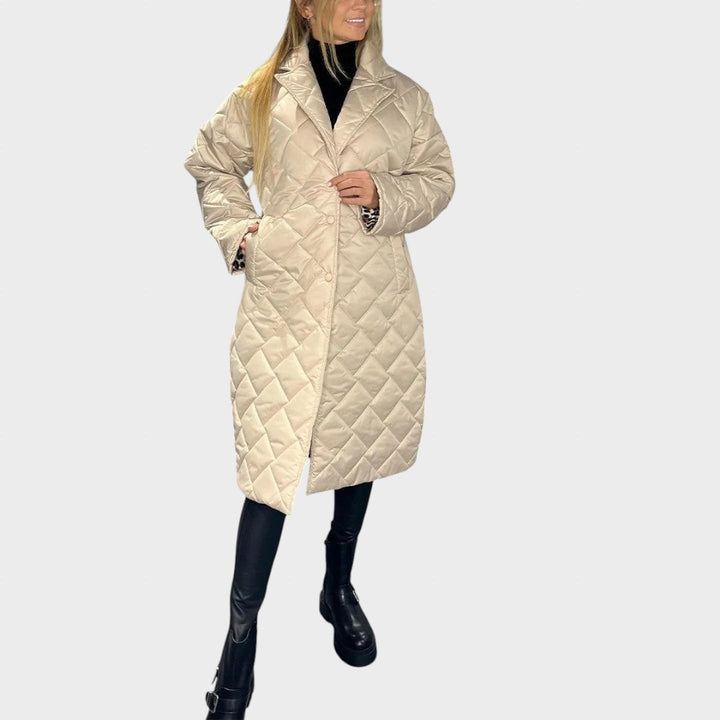 Ofira – Abrigo reversible con forro de estampado de leopardo
