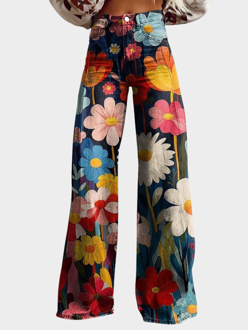 Léna™ | Pantalones Amplios Florales